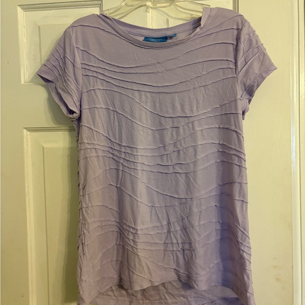 Simply Vera Vera Wang Purple Ruched Short Sleeve Blouse